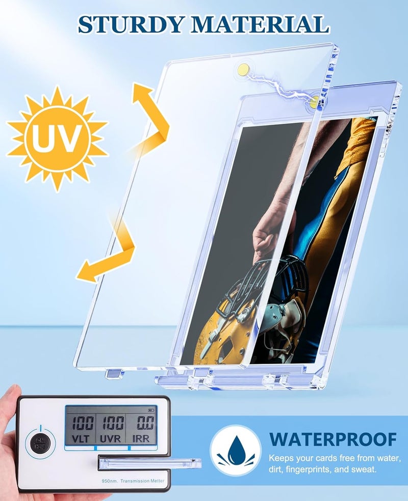 YZtree 55 pt Magnetic Card Cases: 50ct One Touch Card Holder for Trading Cards, U-V Protection Hard Cards Sleeves Case for Sports Game Cards, Football, Baseball - Image 4